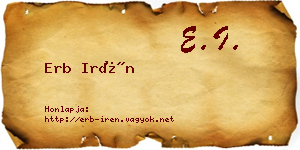 Erb Irén névjegykártya